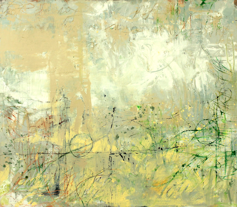 Lyric Spring, an abstract painting about new growth