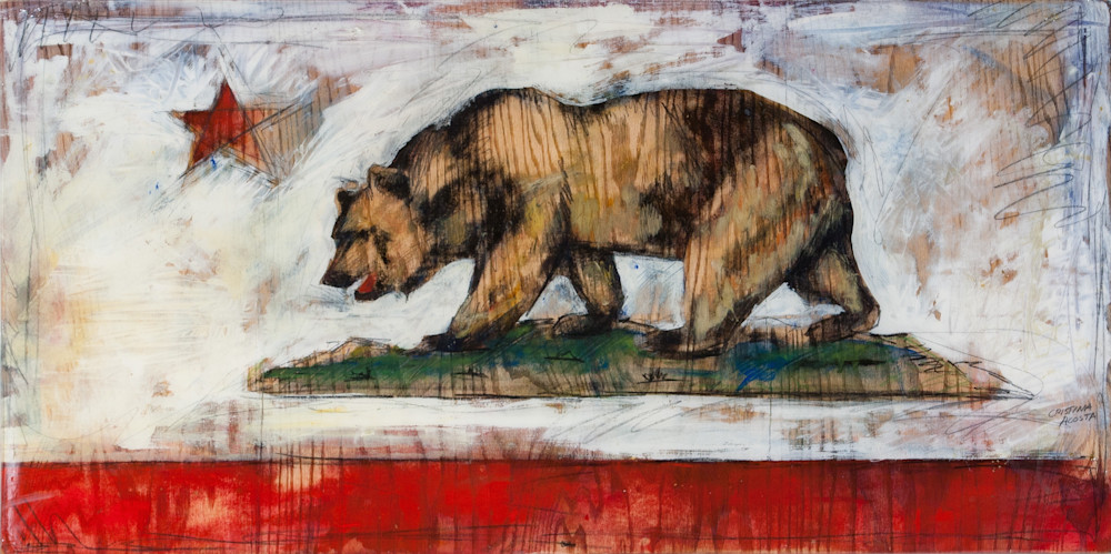 California Bear Flag by Cristina Acosta