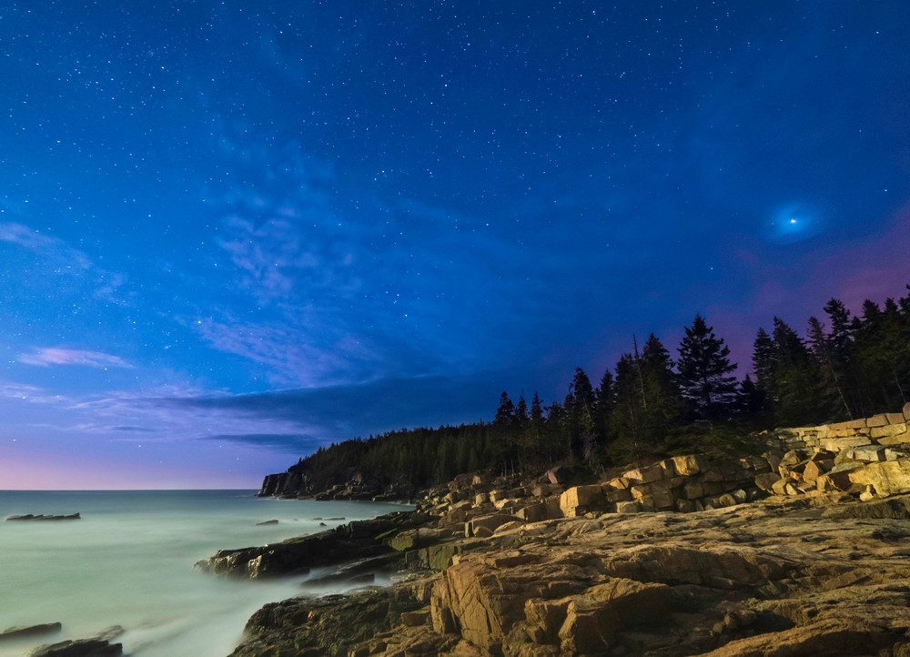 Otter Cliff Night Sky Photography Art | Monteux Gallery