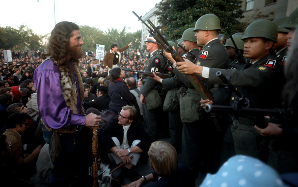 A 28.5 MG IMAGE OF:

Anti Vietnam War Demonstration at the Pentagon   in October of 1967

Photo by Dennis Brack  B 4