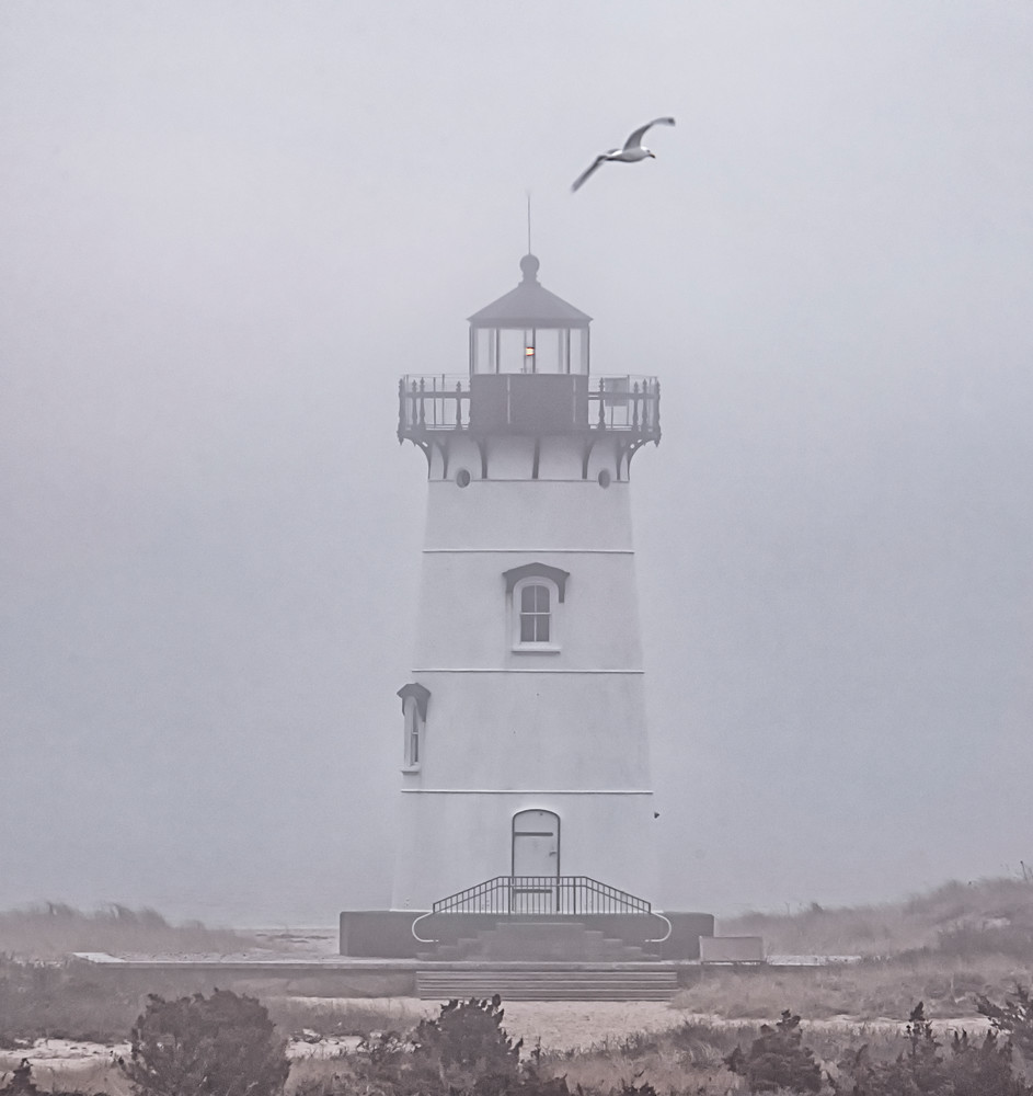 Edgartown Light Winter Fog Art | Michael Blanchard Inspirational Photography - Crossroads Gallery
