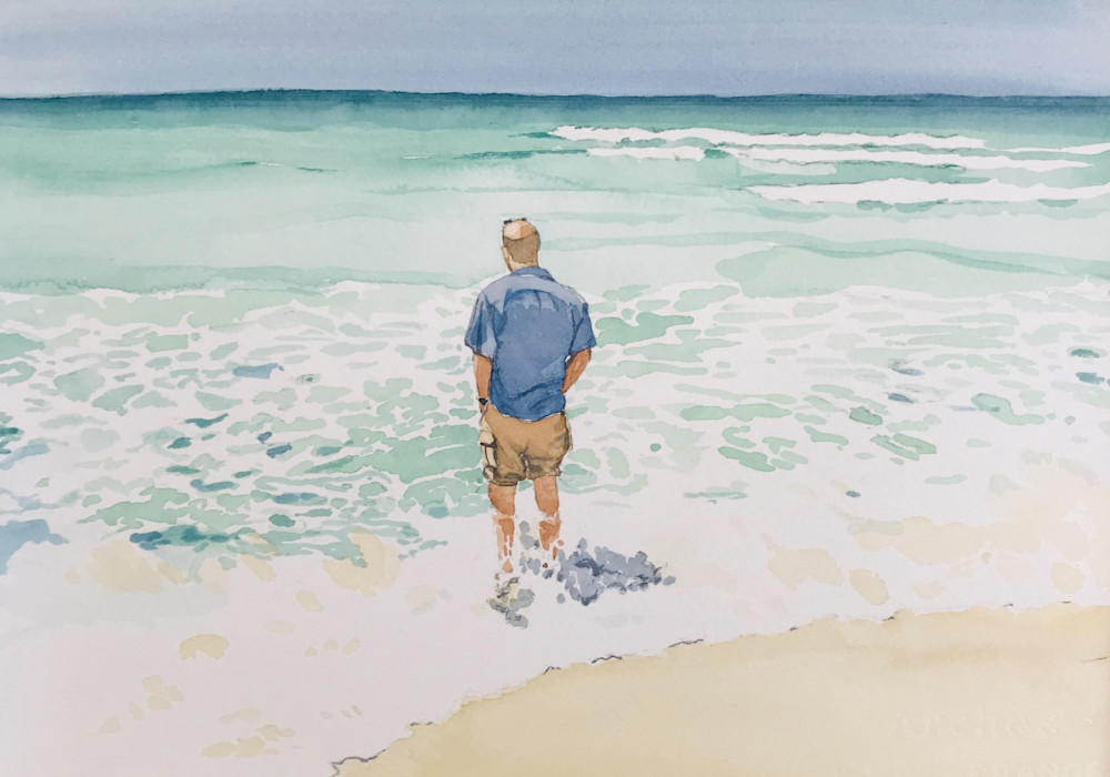 Steve at Pensacola, From an Original Watercolor Painting