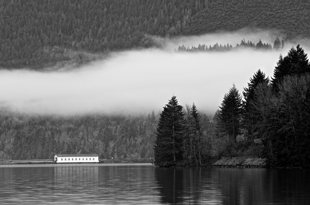 Dexter Lake With Low Clouds Art | Shaun McGrath Photography