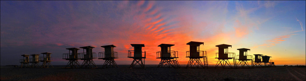 Huntington Beach Lifeguard Stand Panorama Art | Shaun McGrath Photography