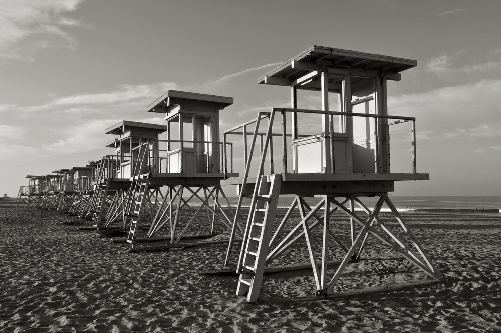 Vintage Lifeguard Stands B&W