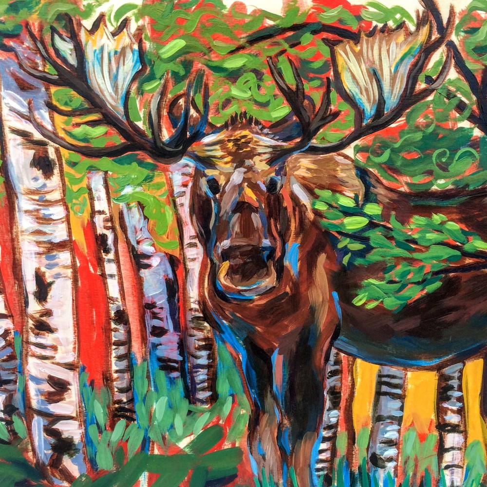 Bauhaus Moose  Art | Amanda Faith Alaska Paintings / Estuary Arts, LLC