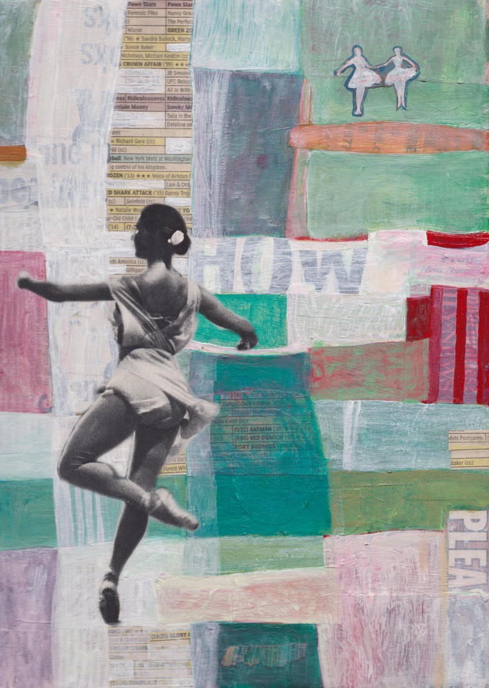 Ballet wit Dancer - Mixed media collage by Marilyn Cvitanic
