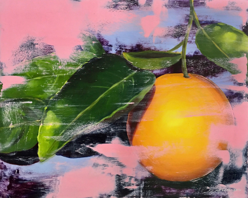 Pink With Lemon Art | Woven Lotus Art Gallery