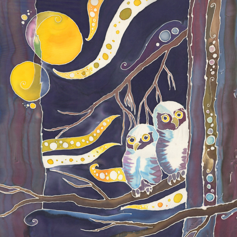 Owls Waiting For Snow  Art | Amanda Faith Alaska Paintings / Estuary Arts, LLC