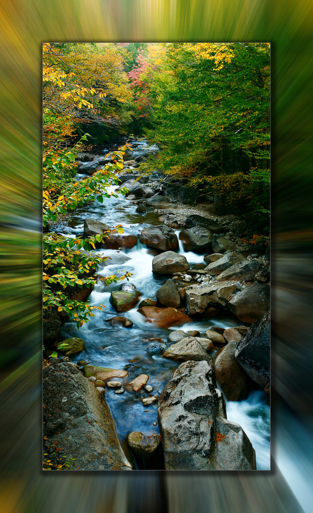 Pemisgewasset Falls Pano 3D Art | Whispering Impressions
