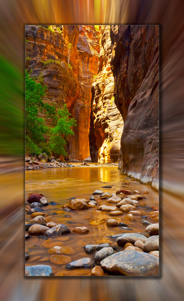 Zion   Narrows Pano 3D Art | Whispering Impressions
