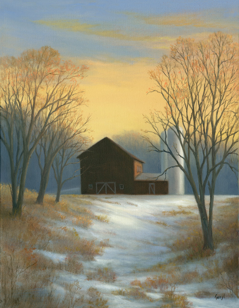 red-barn, barn-painting, winter-scene, great-hollow,