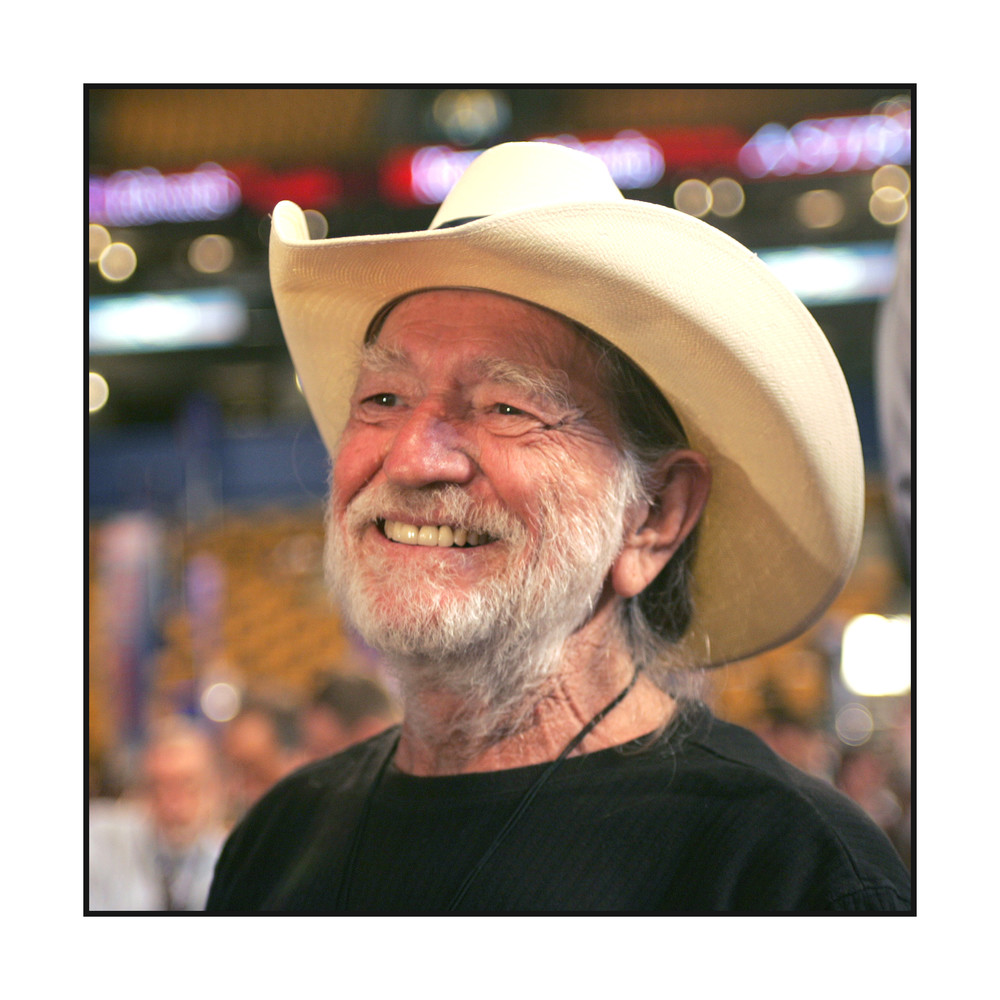 Willie Nelson
at the Democratic Convention in Boston, MA. in 2004.  Photo by Dennis Brack