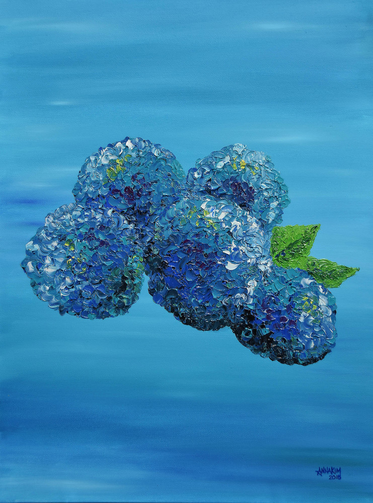 Hydrangea Flower Art Painting - Photo - Blue Hydrangea - Original Painting - Fine Art Prints on Canvas, Paper Metal and More