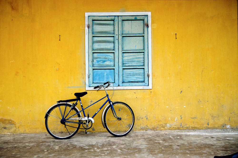 Vietnam bike by Yellow wall