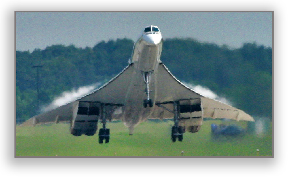 The Concord lands at Dulles International Airport. photograph by Dennis Brack