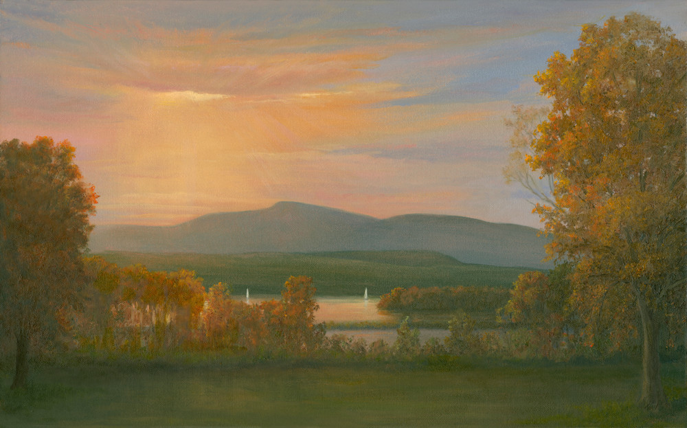 Sunset Over The Hudson From Bard College Art | Tarryl Fine Art