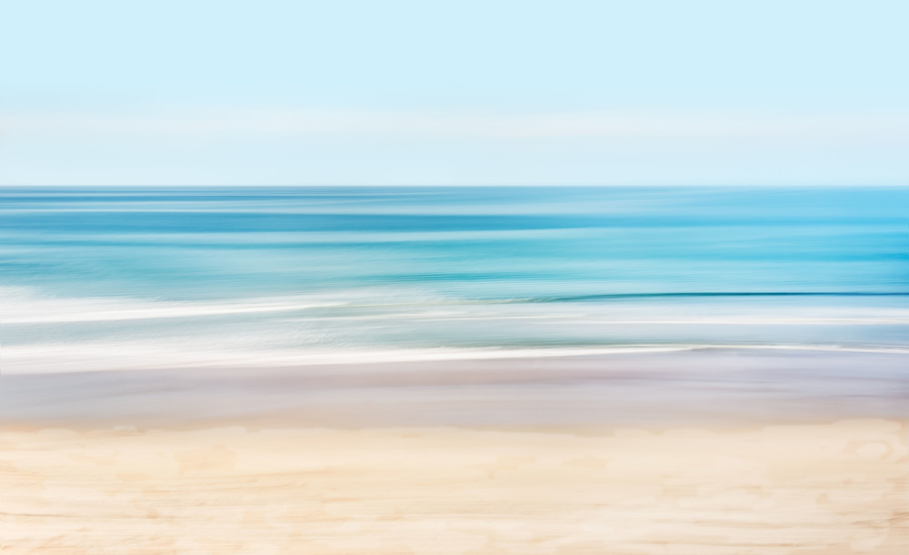 Abstract Blue Tan Beach Art | Emerald Coast Art