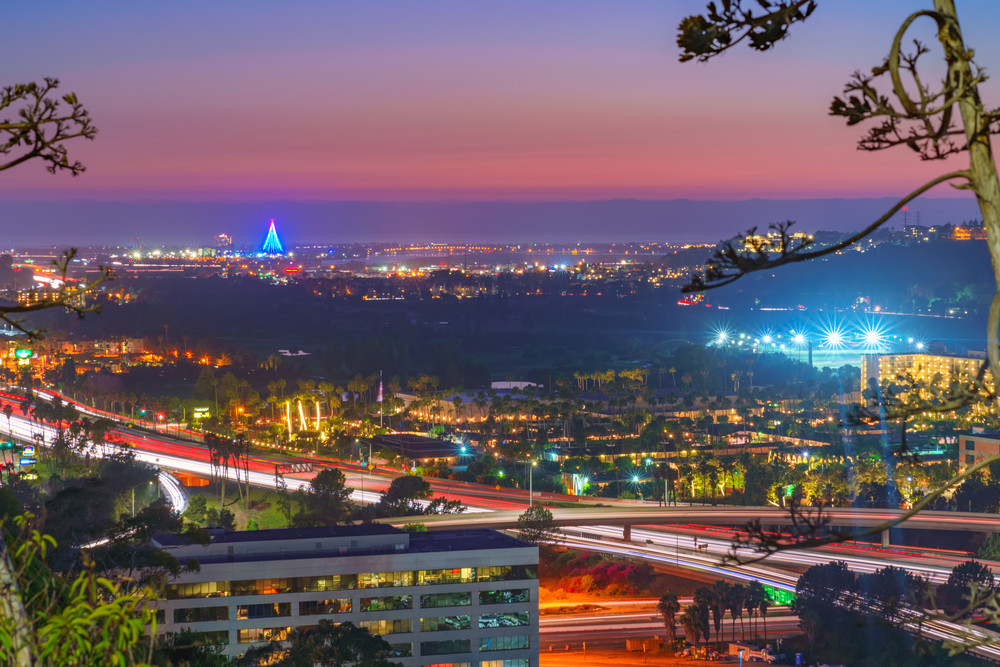 University Heights, San Diego Night Sunset Wall Art Print by McClean Photography