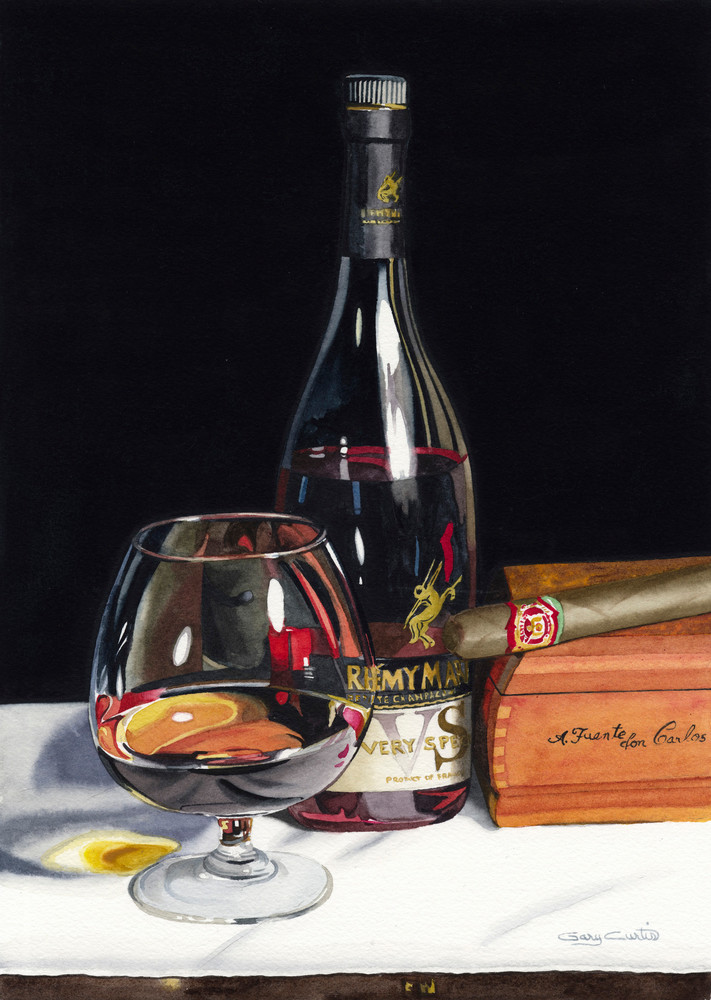 Brandy Cigar Art | Gary Curtis Watercolors