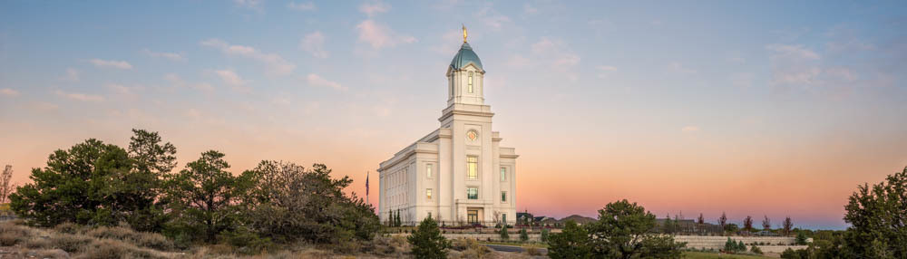 Cedar City Utah Temple - Sunset Panorama