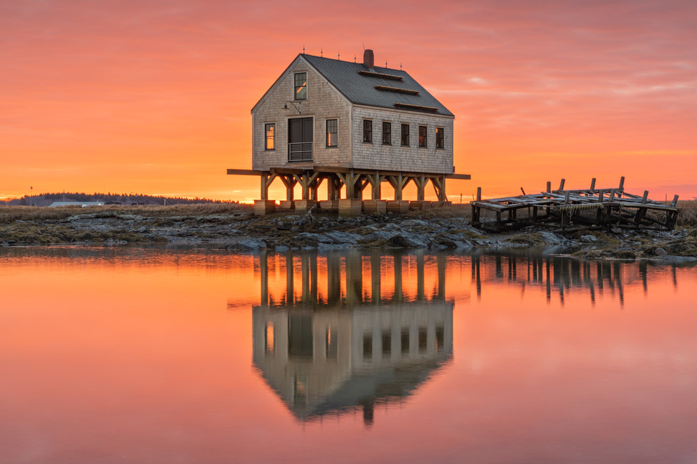 Symmetrical Sunrise At Cape Porpoise Photography Art | Jesse MacDonald Photography