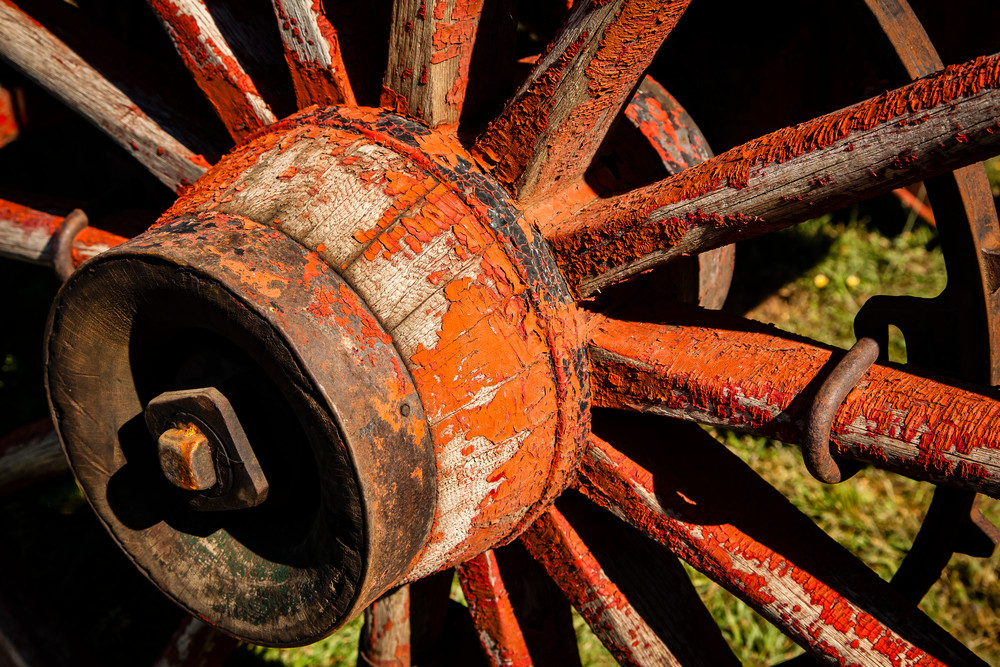 Red Wagon Wheel Photography Art | Michael Penn Smith - Vision Worker