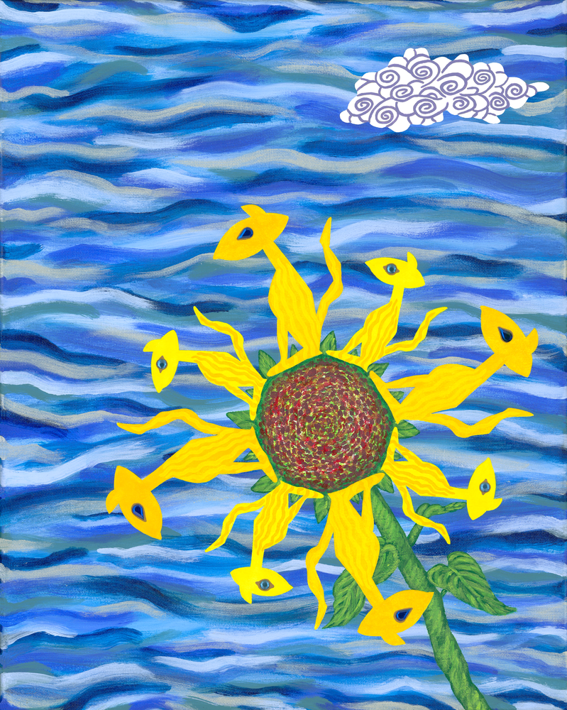 Sun Cat Flower Art | Off The Edge Art