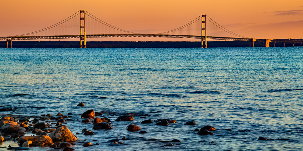 Mackinac Bridge Pano Art | Whispering Impressions