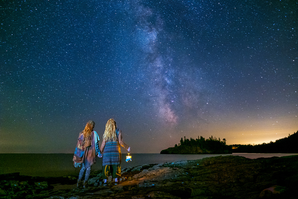 Erin & Morgan Looking Over The Milky Way Photography Art | John Gregor Photography