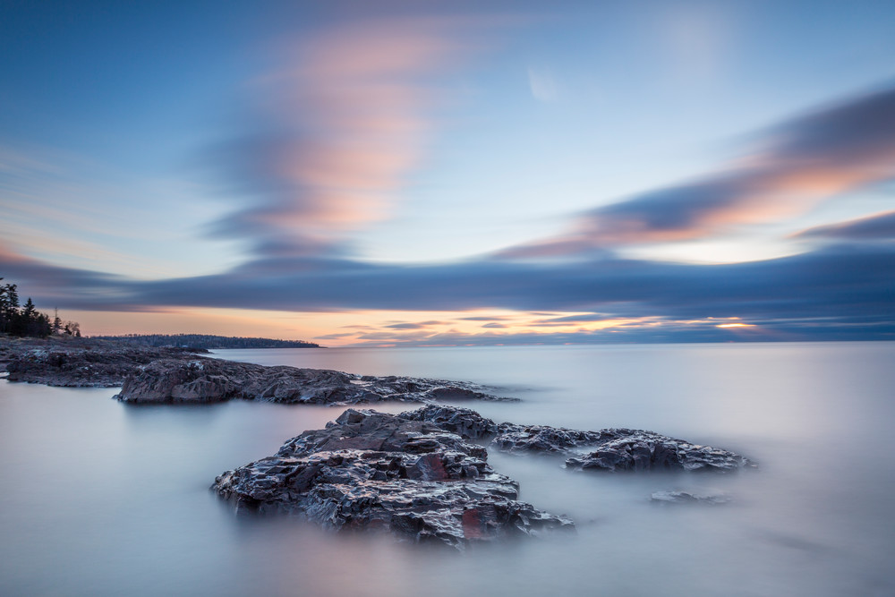 Rocks And Clouds, Lighthouse Point Two Harbors Photography Art | John Gregor Photography