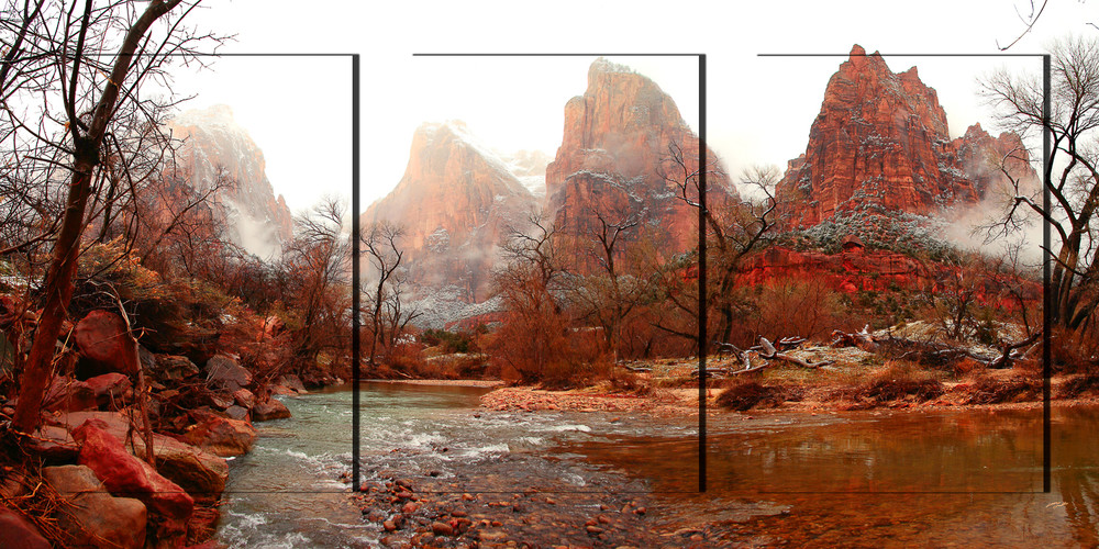 Zion Court Of The Patriarchs 3pc 3D Photography Art | Whispering Impressions