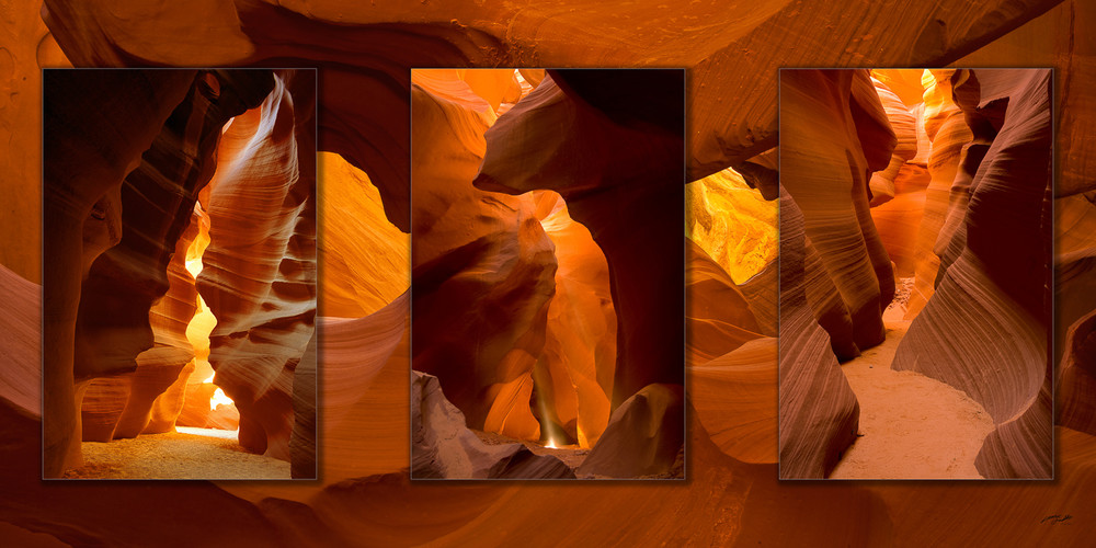 Antelope Canyon 3 Pc 3D Art | Whispering Impressions