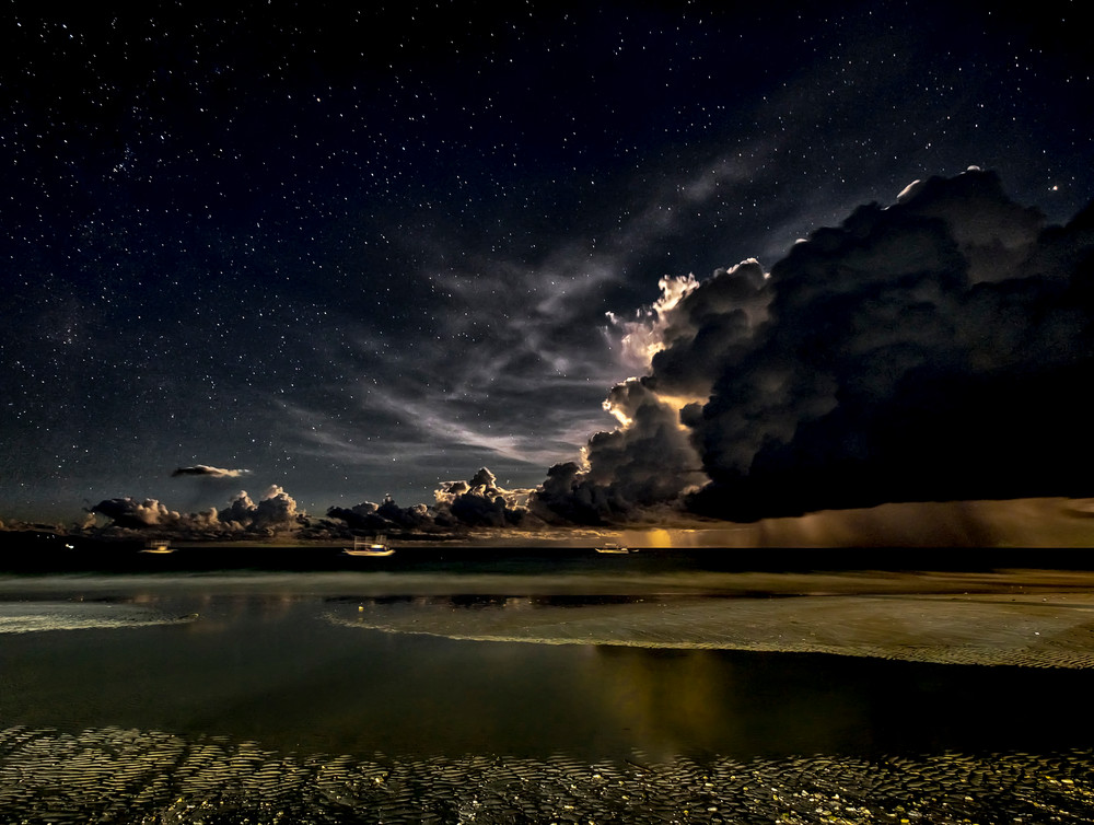 phillipines boracay moonlight seascape water sea night