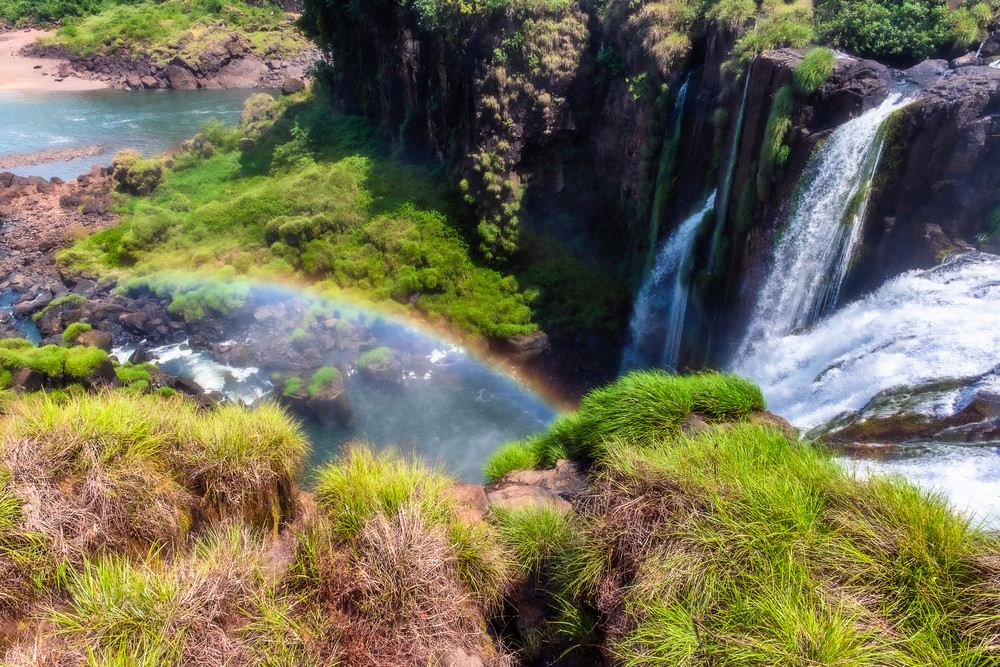 Waterfall at Iguazú Falls in Argentina