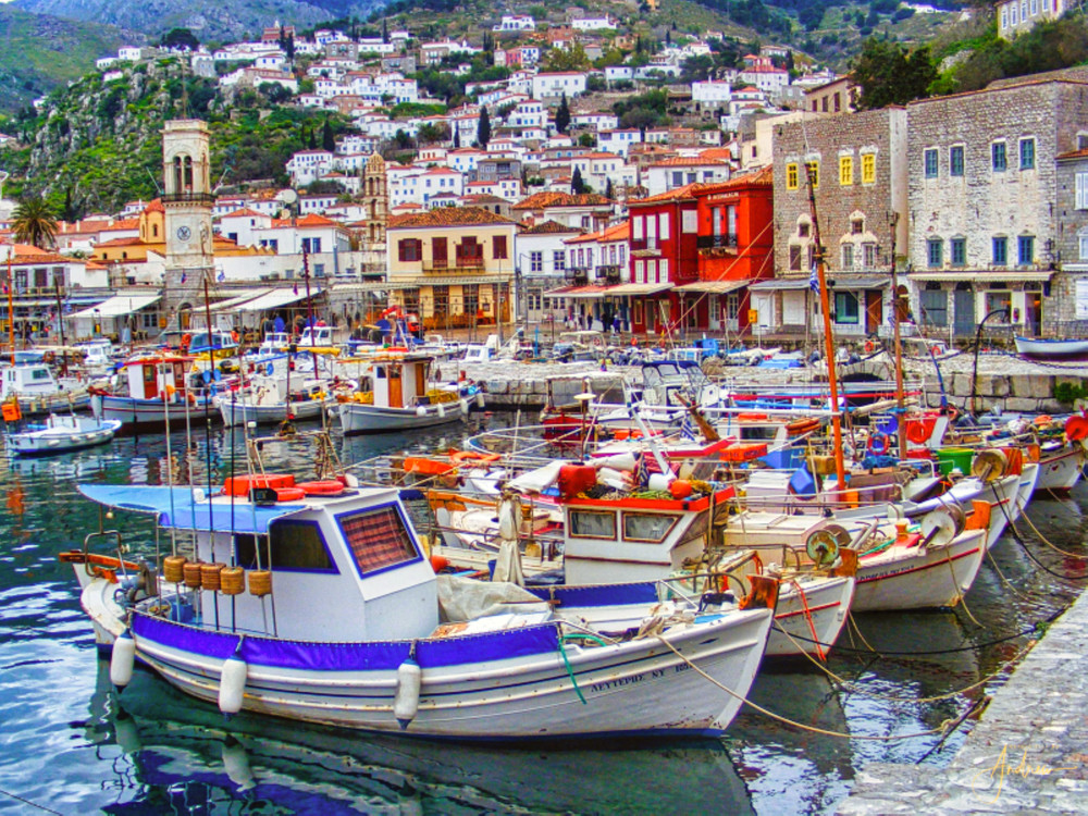 1 5 20 Landscapes  Hydra Island Harbor Greece Photography Art | Nature Pics By Andrew