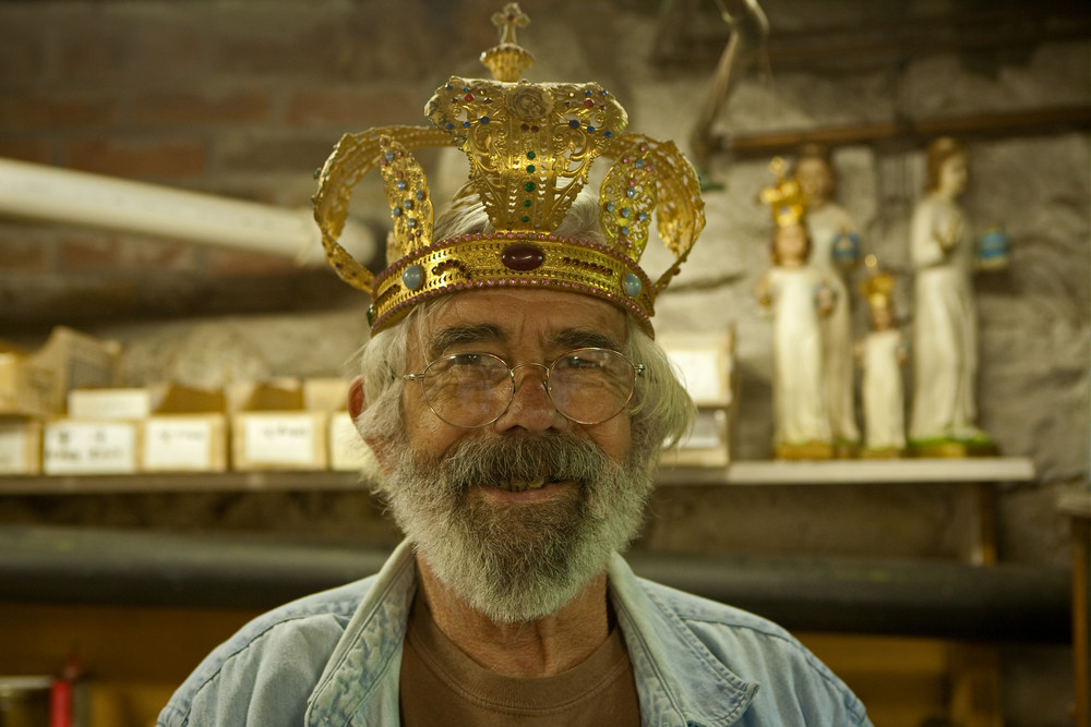 Martin smiles as he wears a crown similar to those used in Orthodox weddings.