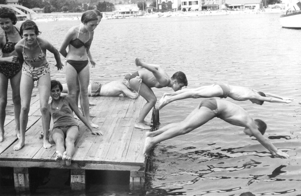 French Teen Swimmers On A Dock Art | i Art Collector