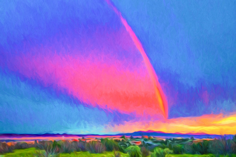 False Meteor strike, NM, sunset, rainbow