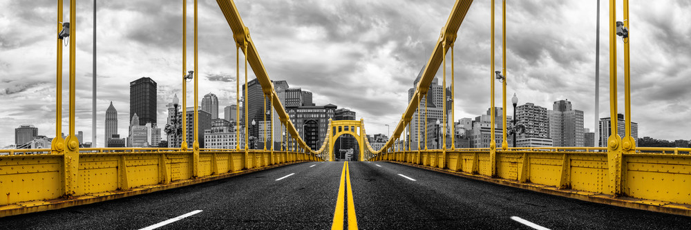Just Me Bridge Black Gold Pittsburgh Art