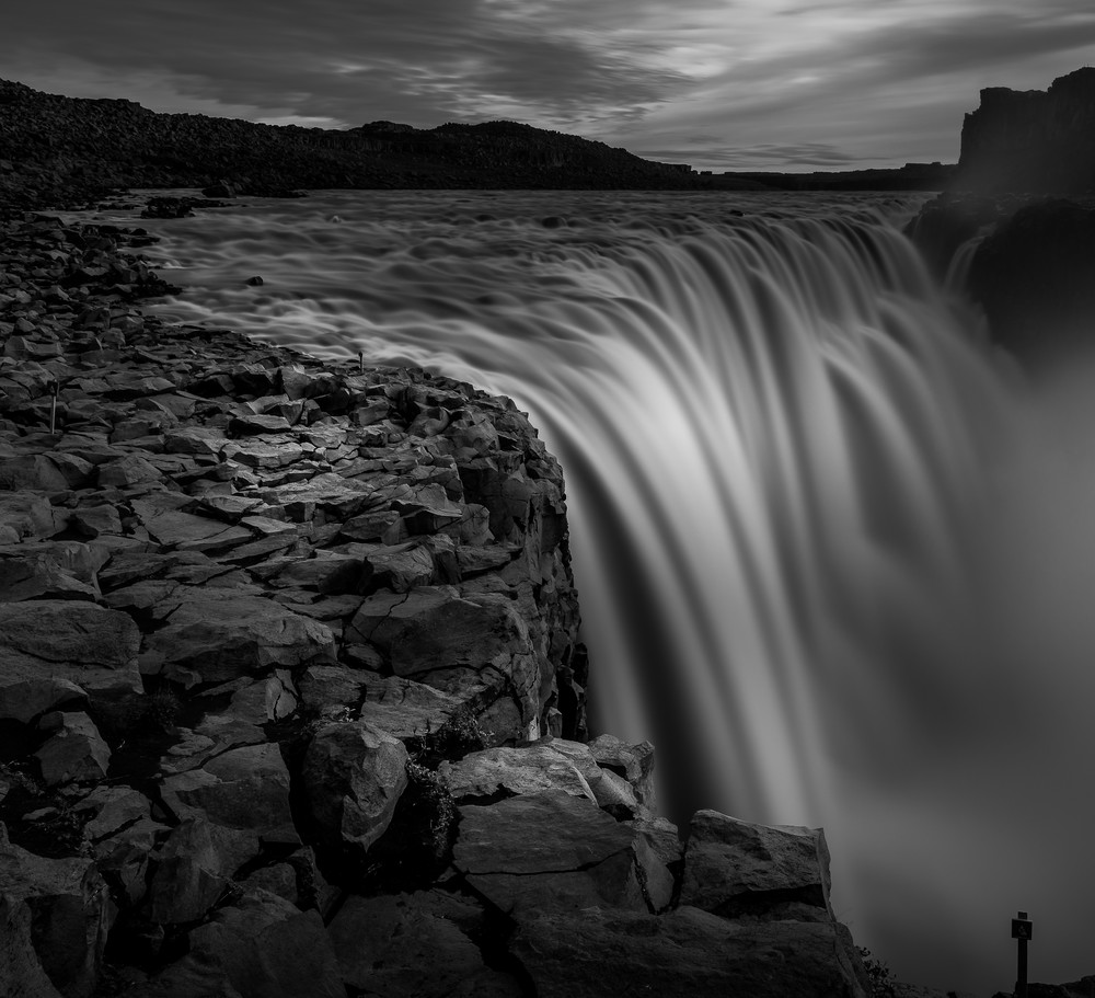 Powerful Dottifoss waterfall in Iceland