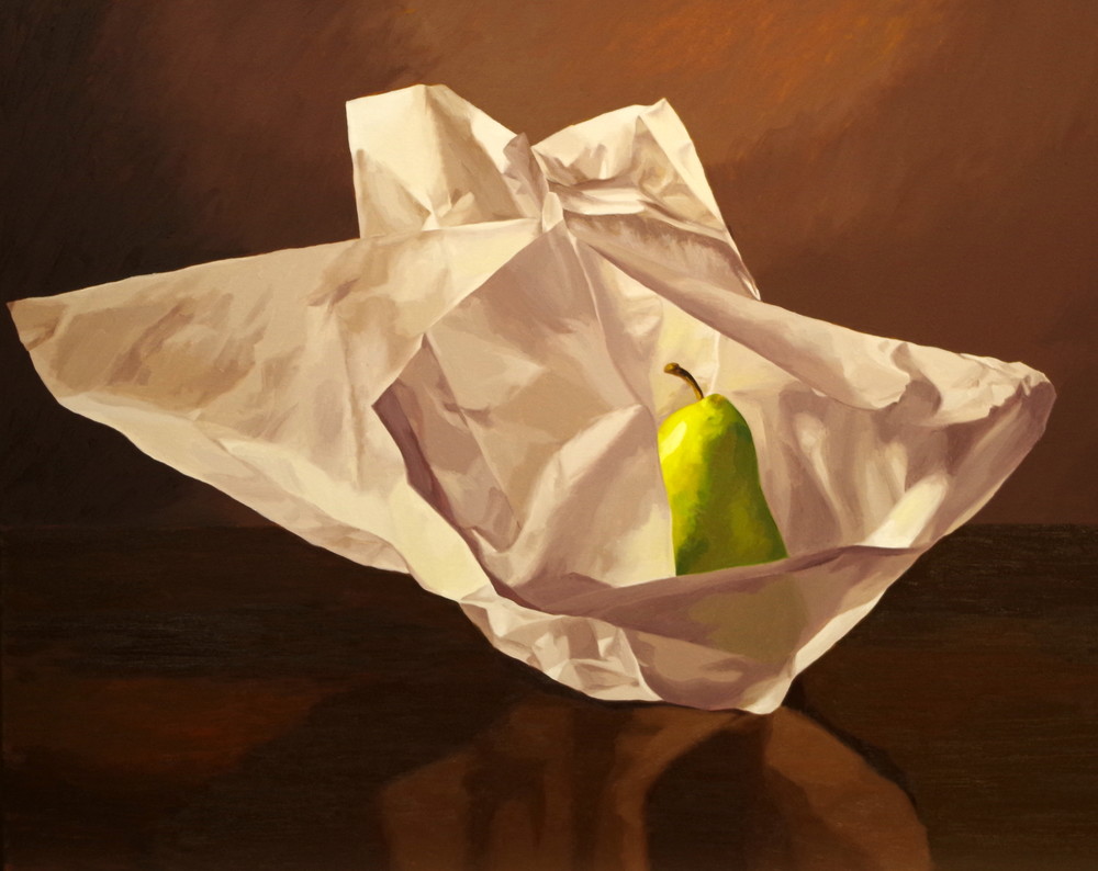 Pear Wrapped In Tissue Paper 4 Art | Helen Vaughn Fine Art