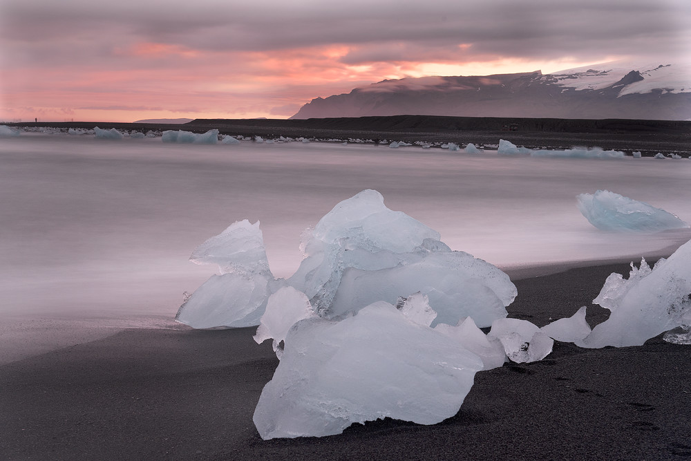 Pink Sunset Ice Photography Art | nancyney