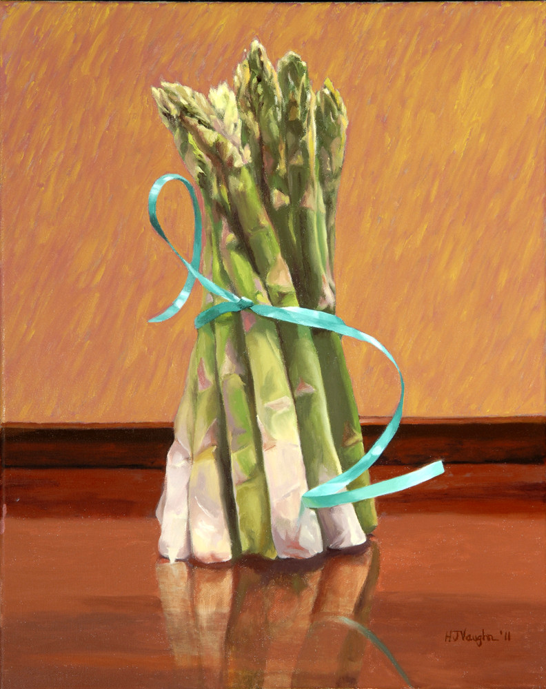Asparagus Tied With A Blue Ribbon  Art | Helen Vaughn Fine Art