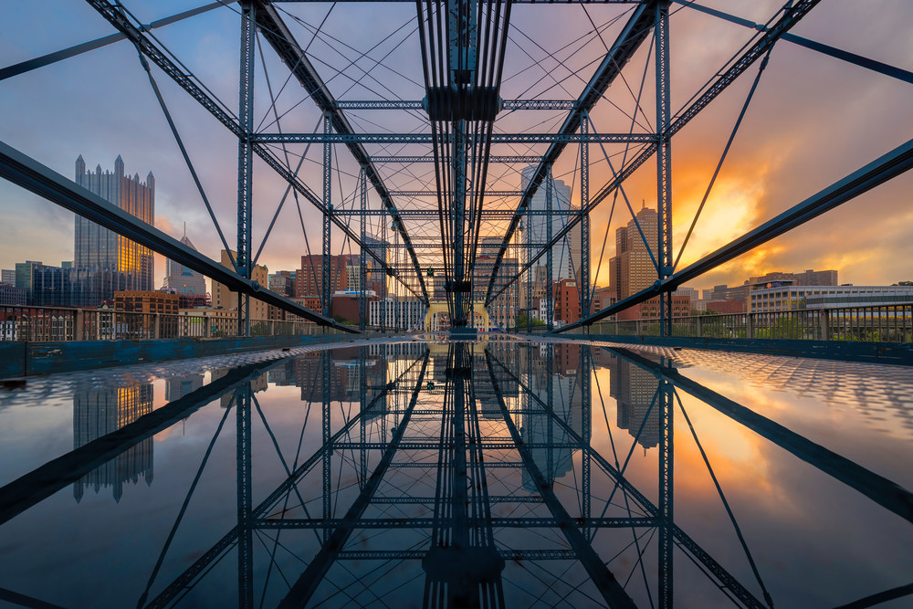 Maze Pittsburgh Bridge Reflection Photo Smithfield