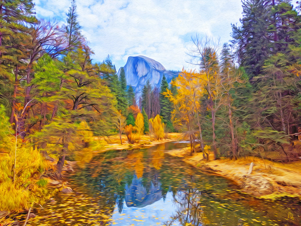 Half Dome Mirror, print of photograph of Half Dome, Yosemite National Park for sale as digital art by Maureen Wilks