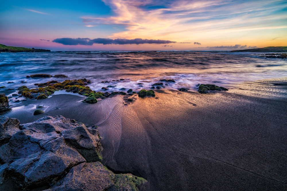 Punaluu Black Sand Beach at Sunset | Seascapes Collection | CBParkerPhoto Art