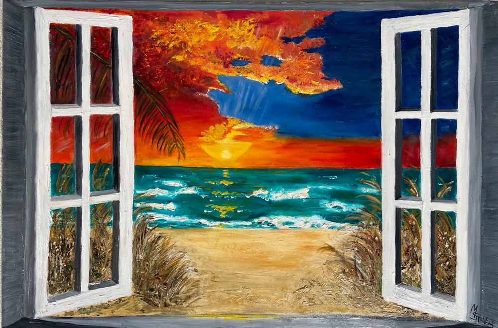 Paradise Through The Window Art | Coat Of Many Colors