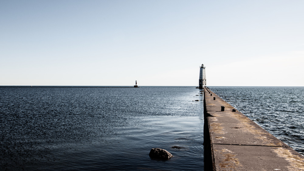 Frankfort Pier And Lighthouse  Photography Art | Spry Gallery
