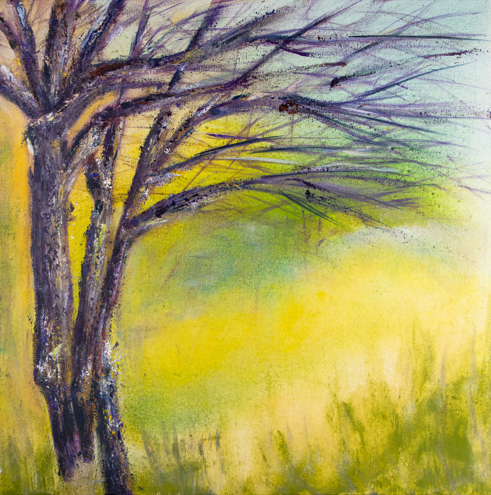 purple trees landscape print